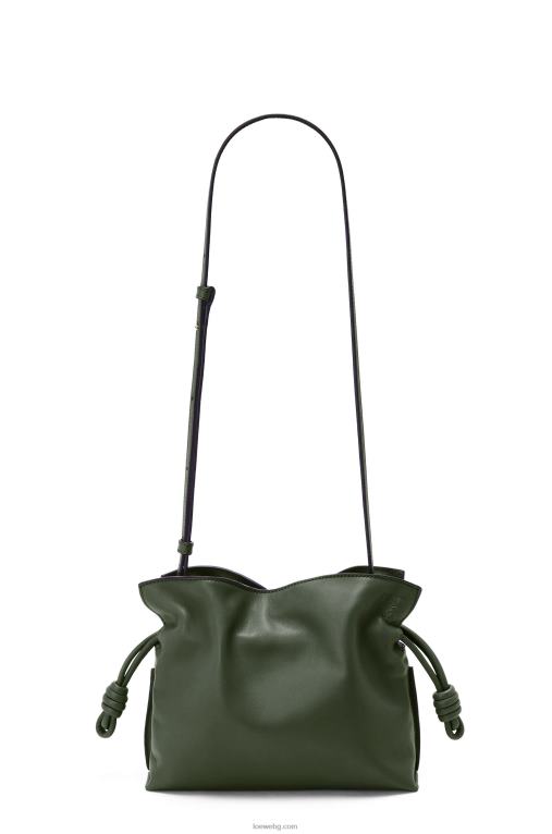 Loewe мини фламенко клъч от телешка кожа напа F84B8553 Жени реколта каки