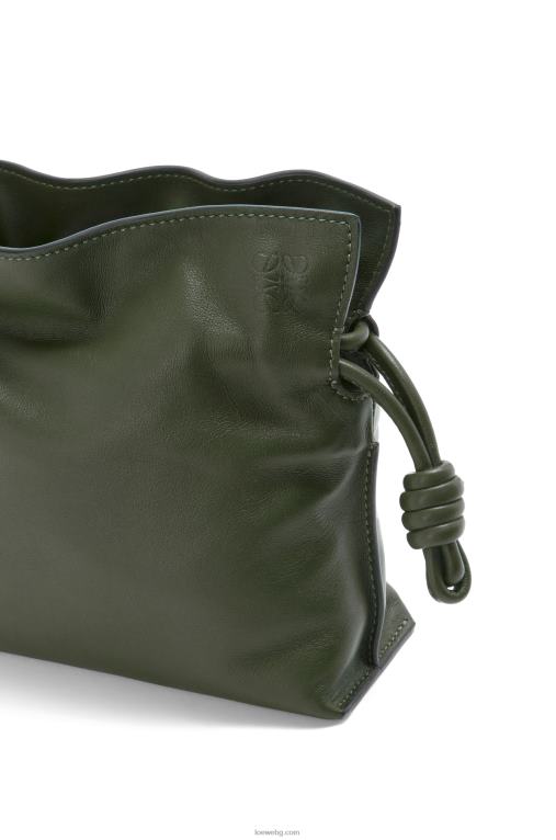 Loewe мини фламенко клъч от телешка кожа напа F84B8553 Жени реколта каки