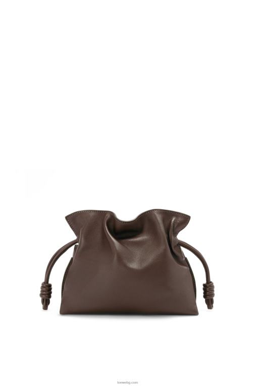 Loewe мини фламенко клъч от телешка кожа напа F84B8555 Жени шоколад