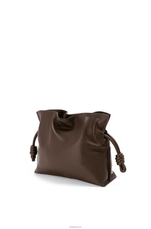 Loewe мини фламенко клъч от телешка кожа напа F84B8555 Жени шоколад