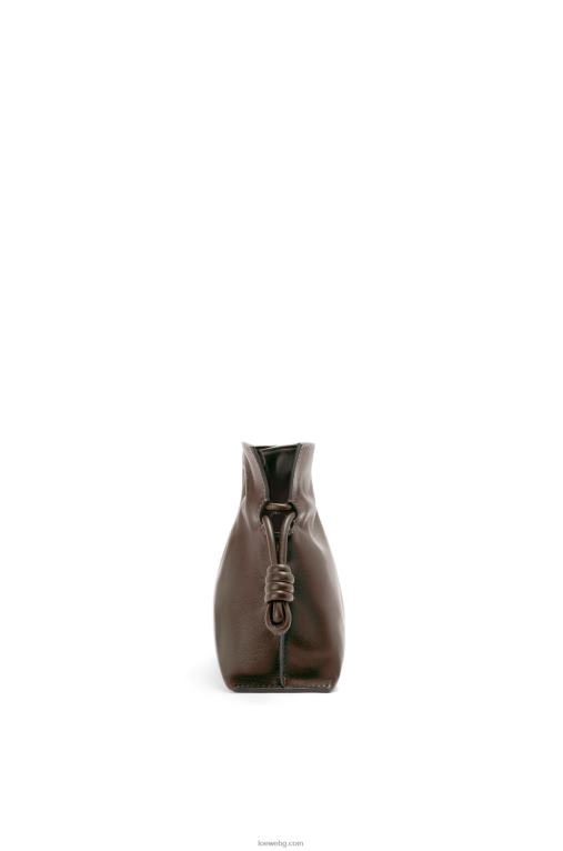 Loewe мини фламенко клъч от телешка кожа напа F84B8555 Жени шоколад
