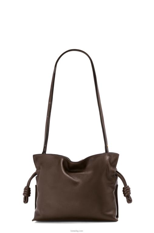 Loewe мини фламенко клъч от телешка кожа напа F84B8555 Жени шоколад