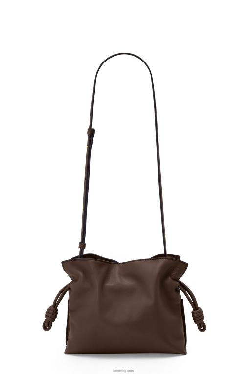 Loewe мини фламенко клъч от телешка кожа напа F84B8555 Жени шоколад