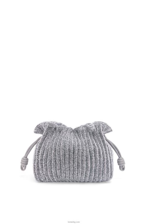Loewe мини фламенко клъч от лурекс F84B8561 Жени сребро