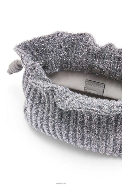 Loewe мини фламенко клъч от лурекс F84B8561 Жени сребро