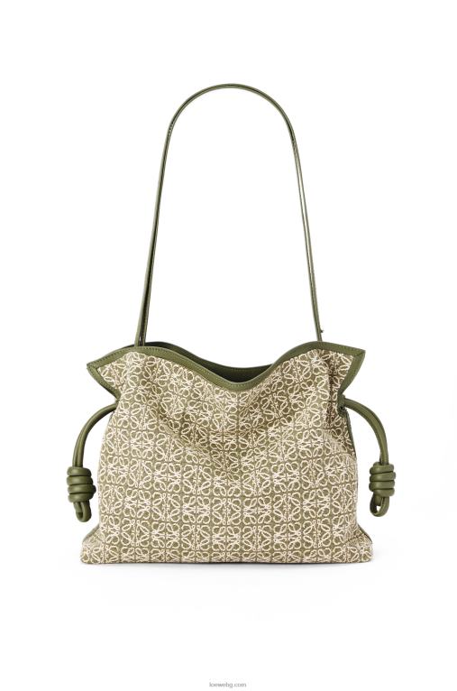 Loewe фламенко клъч от анаграм жакард и телешка кожа F84B8607 Жени зелено/зелено авокадо