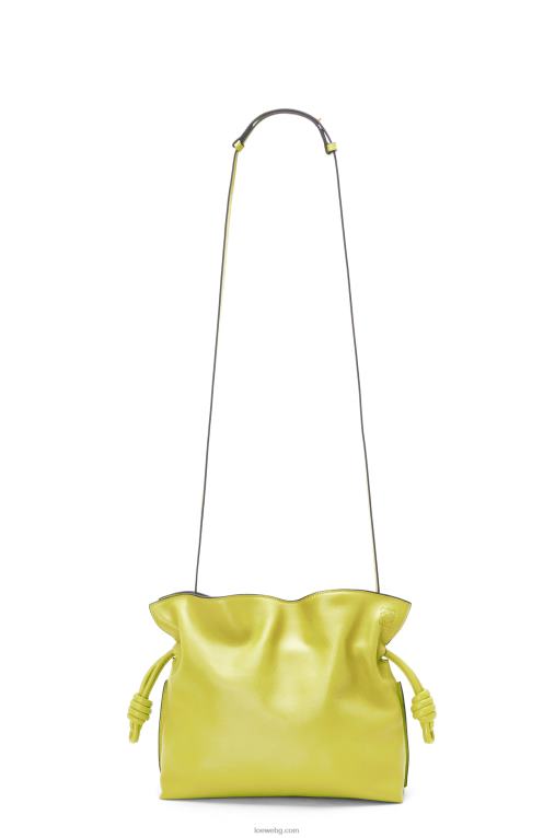 Loewe фламенко клъч от телешка кожа напа F84B8608 Жени лайм жълто