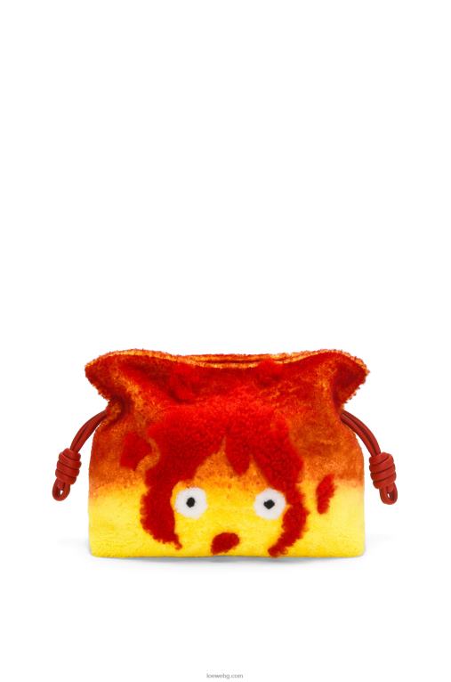 Loewe calcifer фламенко съединител в стрижено платно F84B8443 Жени червен
