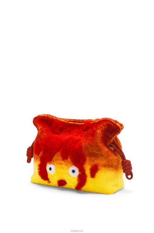 Loewe calcifer фламенко съединител в стрижено платно F84B8443 Жени червен