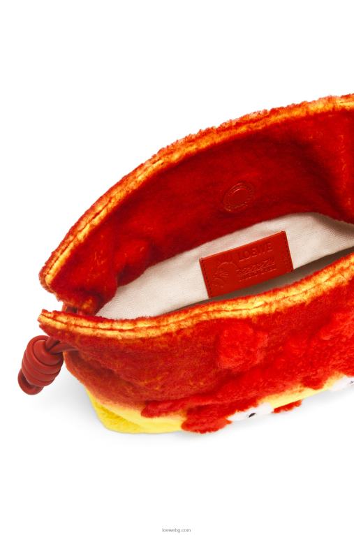 Loewe calcifer фламенко съединител в стрижено платно F84B8443 Жени червен