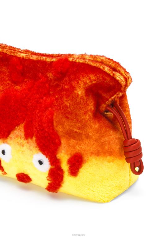 Loewe calcifer фламенко съединител в стрижено платно F84B8443 Жени червен