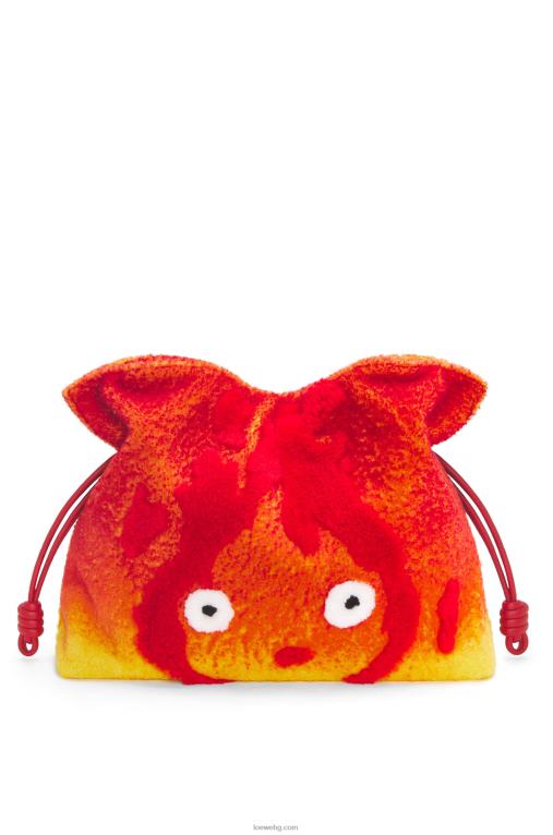 Loewe calcifer xl фламенко съединител в стрижено платно F84B8444 Жени червен