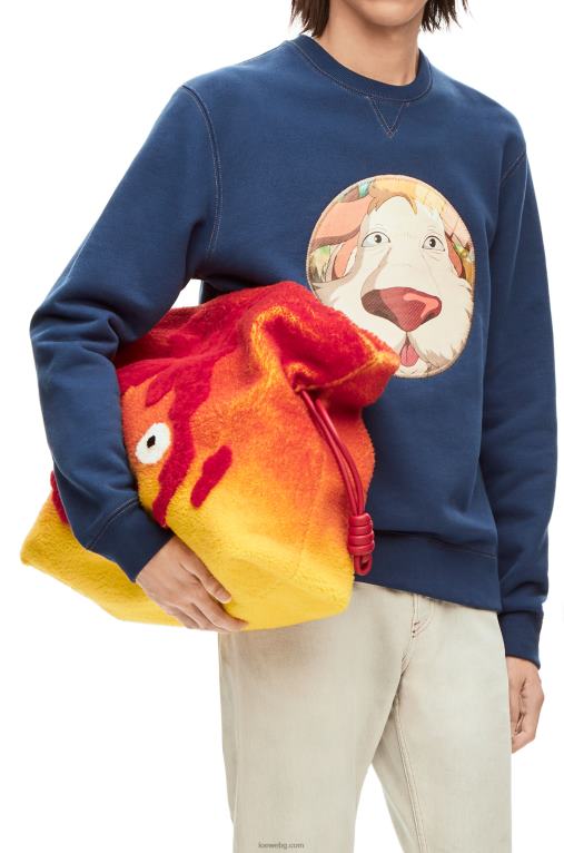 Loewe calcifer xl фламенко съединител в стрижено платно F84B8444 Жени червен
