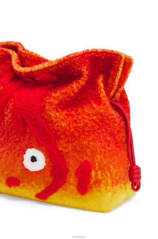 Loewe calcifer xl фламенко съединител в стрижено платно F84B8444 Жени червен