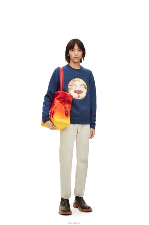 Loewe calcifer xl фламенко съединител в стрижено платно F84B8444 Жени червен