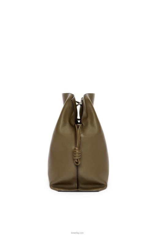 Loewe xl фламенко чанта от телешка кожа напа F84B8360 Жени тъмно каки зелено