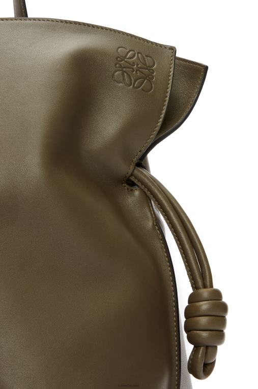Loewe xl фламенко чанта от телешка кожа напа F84B8360 Жени тъмно каки зелено