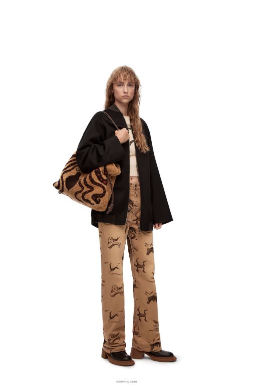 Loewe xl фламенко съединител в овче F84B8466 Жени бежово/шоколад