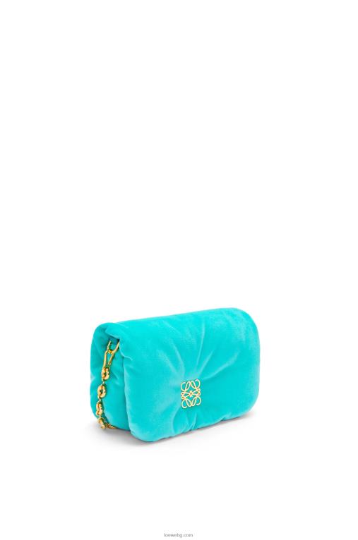 Loewe мини чанта тип гоя от кадифе F84B8248 Жени карибско синьо