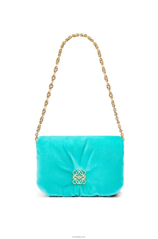 Loewe мини чанта тип гоя от кадифе F84B8248 Жени карибско синьо