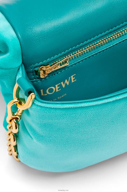 Loewe мини чанта тип гоя от кадифе F84B8248 Жени карибско синьо