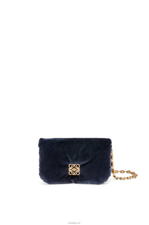 Loewe мини чанта тип гоя от кадифе F84B8250 Жени тъмно синьо