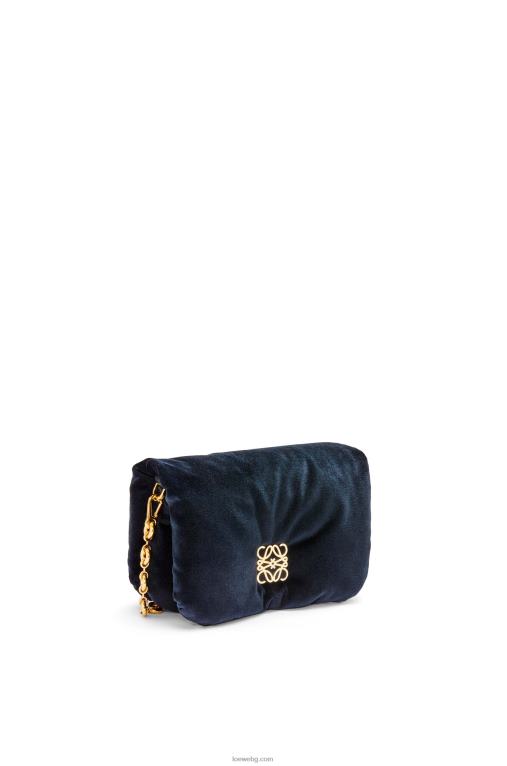 Loewe мини чанта тип гоя от кадифе F84B8250 Жени тъмно синьо
