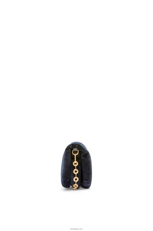 Loewe мини чанта тип гоя от кадифе F84B8250 Жени тъмно синьо