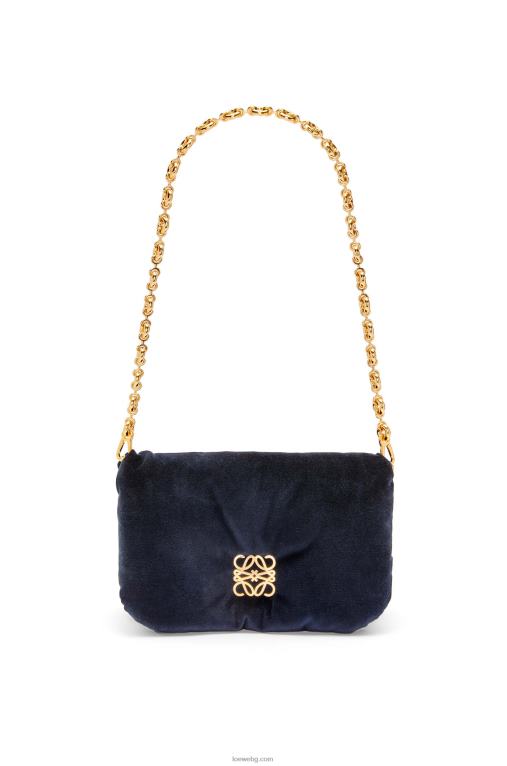 Loewe мини чанта тип гоя от кадифе F84B8250 Жени тъмно синьо