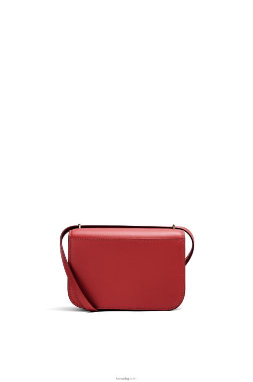 Loewe малка чанта goya от копринена телешка кожа F84B8308 Жени тъмно червено