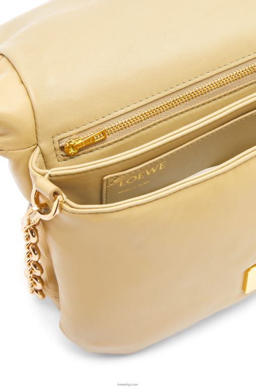Loewe пуфирана чанта goya от лъскава агнешка кожа от напа F84B8380 Жени масло