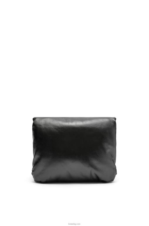 Loewe пуфирана чанта goya от лъскава агнешка кожа от напа F84B8385 Жени черен
