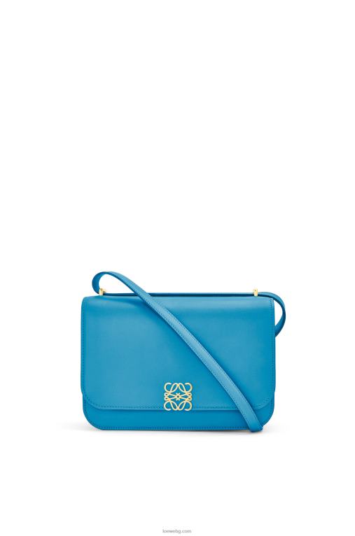 Loewe чанта goya от копринена телешка кожа F84B8495 Жени лагуново синьо