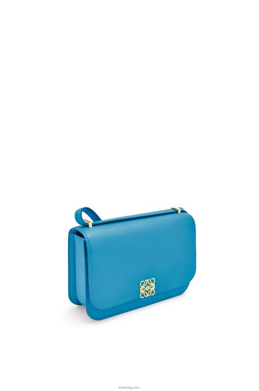 Loewe чанта goya от копринена телешка кожа F84B8495 Жени лагуново синьо