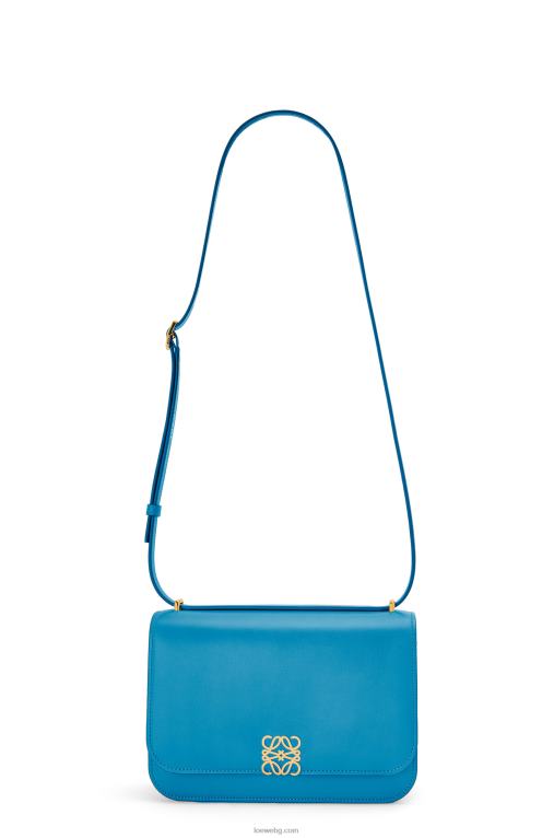 Loewe чанта goya от копринена телешка кожа F84B8495 Жени лагуново синьо