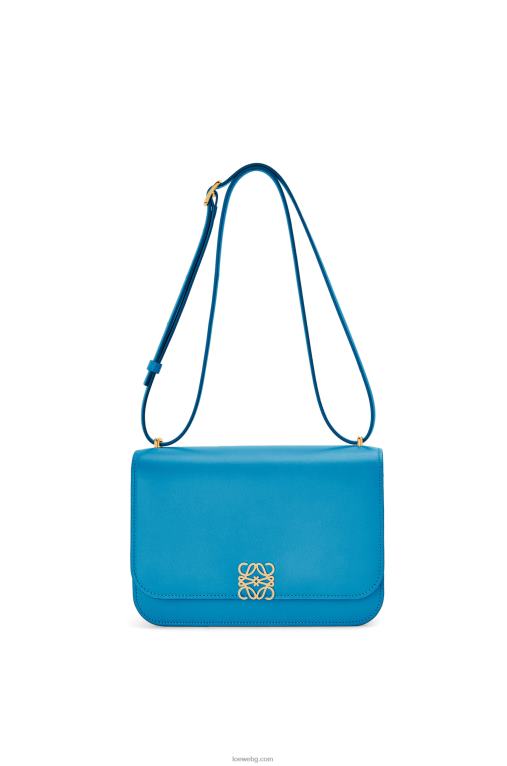 Loewe чанта goya от копринена телешка кожа F84B8495 Жени лагуново синьо