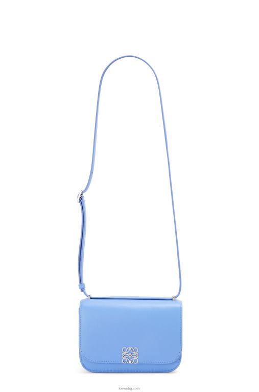 Loewe малка чанта goya от копринена телешка кожа F84B8508 Жени селестин синьо