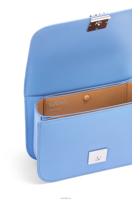 Loewe малка чанта goya от копринена телешка кожа F84B8508 Жени селестин синьо