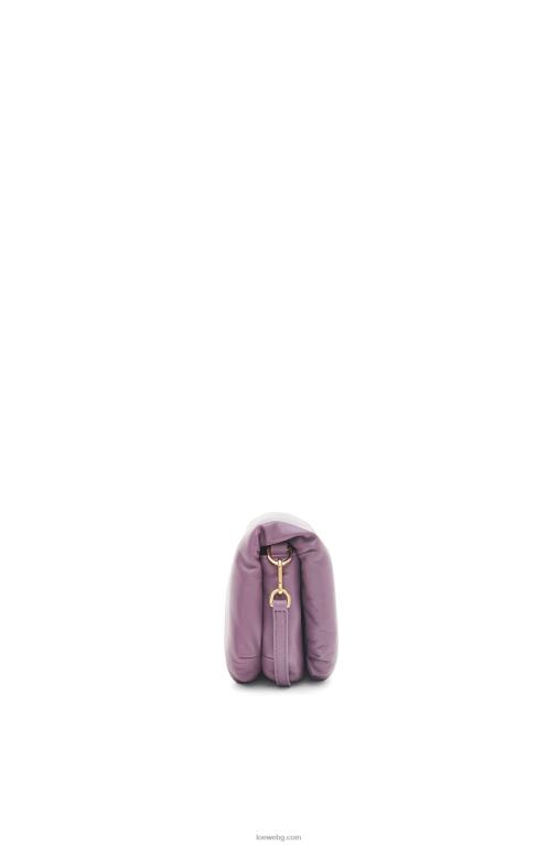 Loewe мини чанта goya puffer от лъскава агнешка кожа от напа F84B8322 Жени лавандула