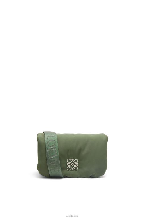 Loewe мини чанта goya puffer от найлон F84B8430 Жени реколта каки