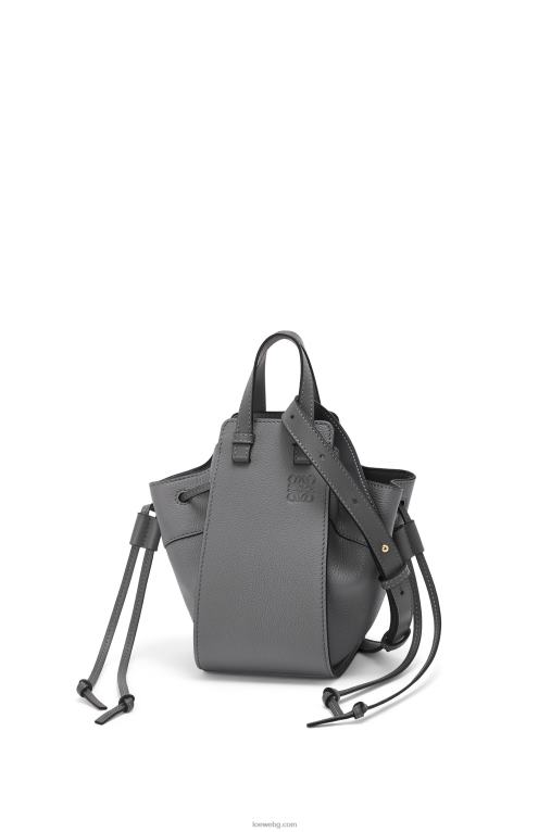 Loewe шнур за мини хамак от мека зърнеста телешка кожа F84B8252 Жени асфалтово сиво
