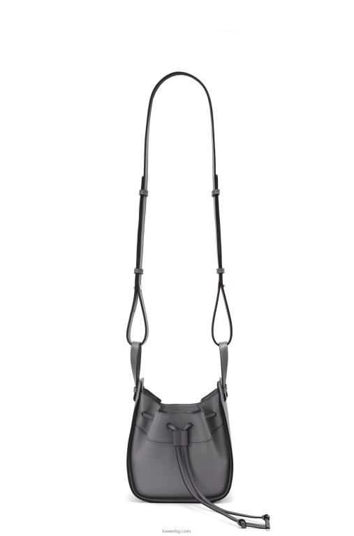 Loewe шнур за мини хамак от мека зърнеста телешка кожа F84B8252 Жени асфалтово сиво