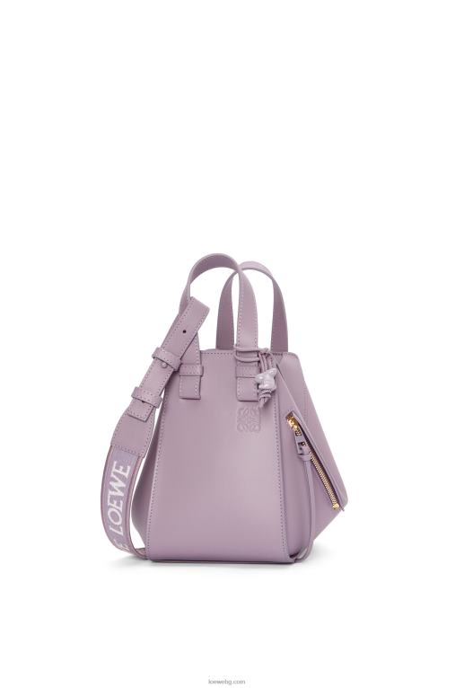 Loewe компактен хамак от сатенирана телешка кожа F84B8312 Жени бледа патладжанена глазура