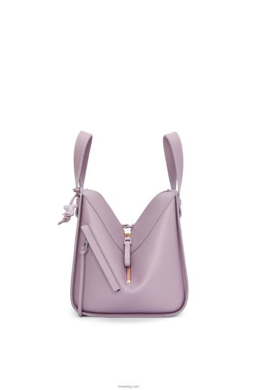 Loewe компактен хамак от сатенирана телешка кожа F84B8312 Жени бледа патладжанена глазура