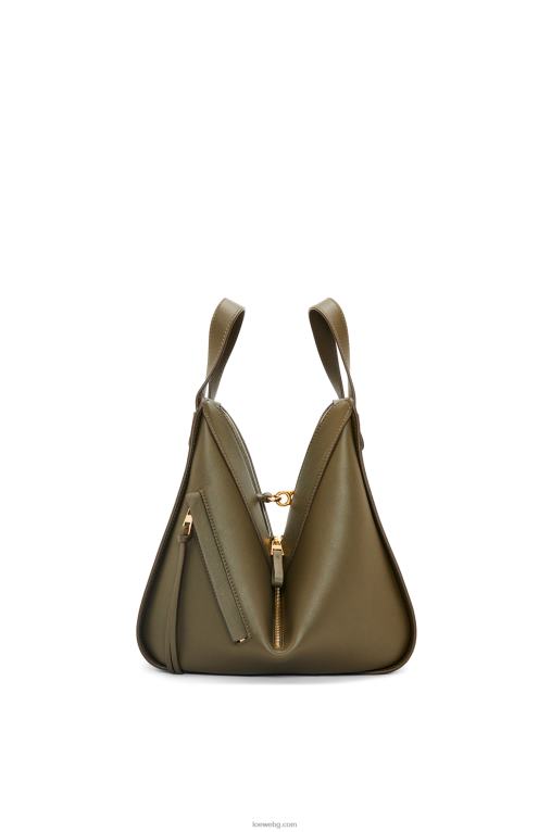 Loewe малка чанта за хамак от класическа телешка кожа F84B8371 Жени тъмно каки зелено