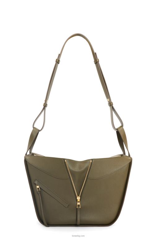 Loewe малка чанта за хамак от класическа телешка кожа F84B8371 Жени тъмно каки зелено