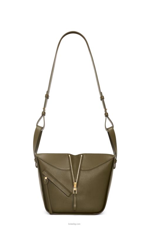 Loewe компактна чанта хамак от класическа телешка кожа F84B8372 Жени тъмно каки зелено