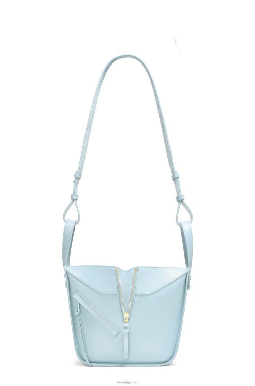 Loewe компактна чанта за хамак от сатенирана телешка кожа F84B8460 Жени аквамарин