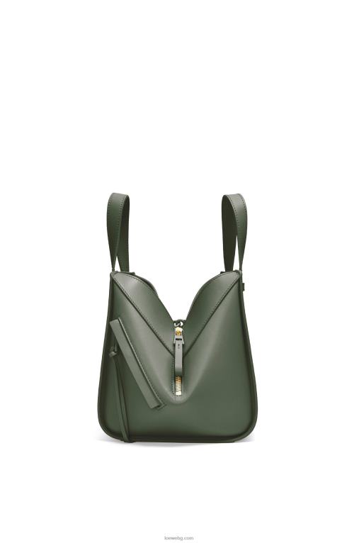 Loewe компактна чанта за хамак от сатенирана телешка кожа F84B8461 Жени реколта каки