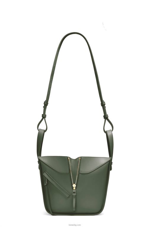 Loewe компактна чанта за хамак от сатенирана телешка кожа F84B8461 Жени реколта каки